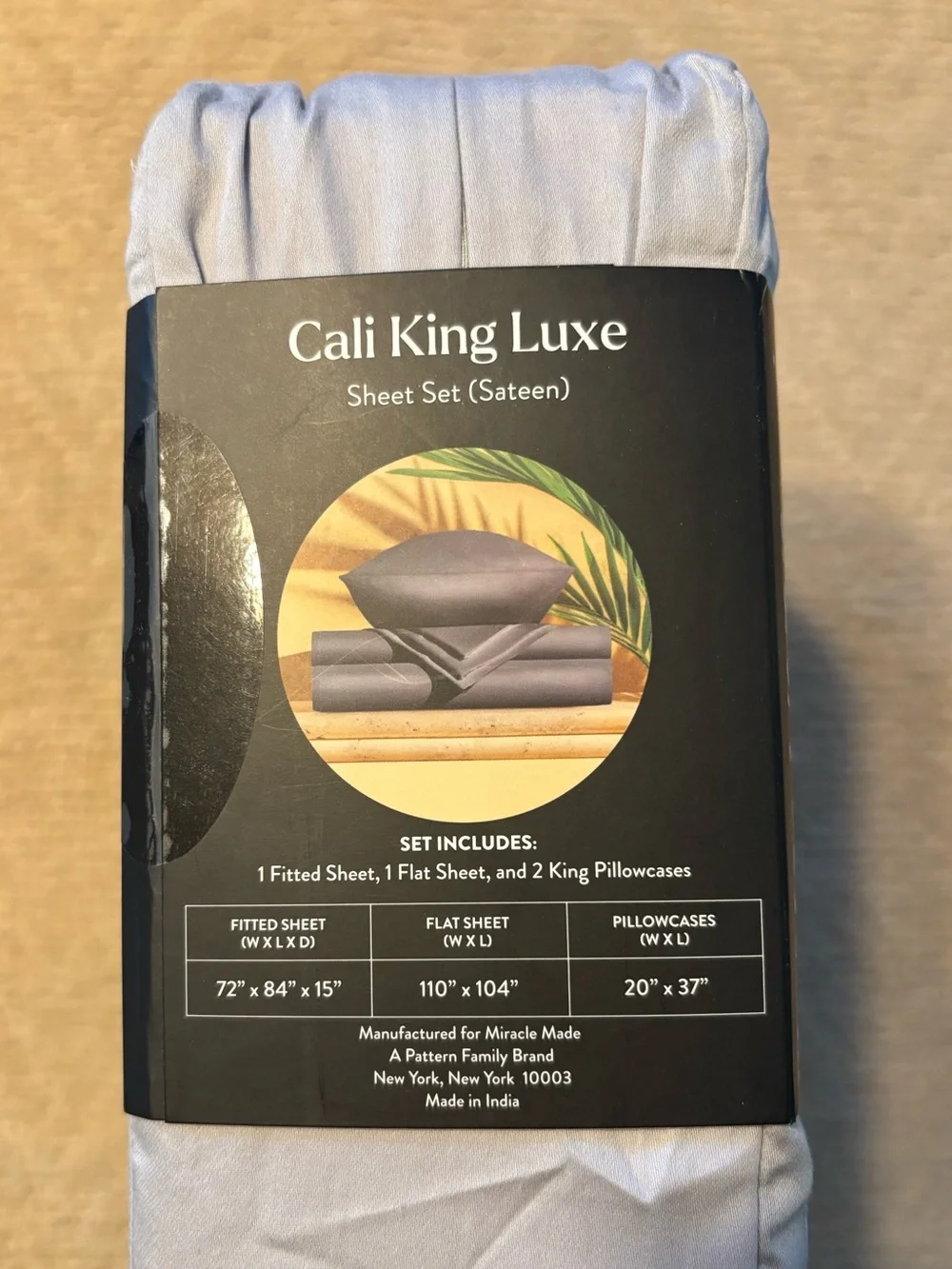 Miracle Sateen Sheet Set- Cali King
